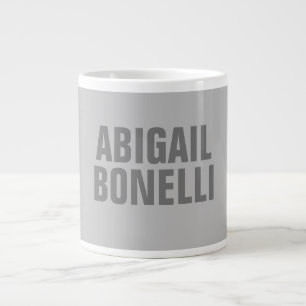 Professional minimalist bold modern grey name large coffee mug