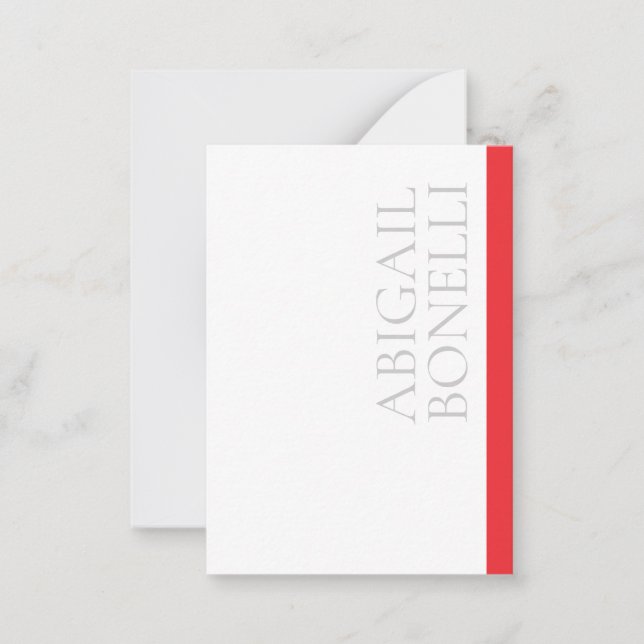 Professional minimalist bold modern grey red white card (Front)