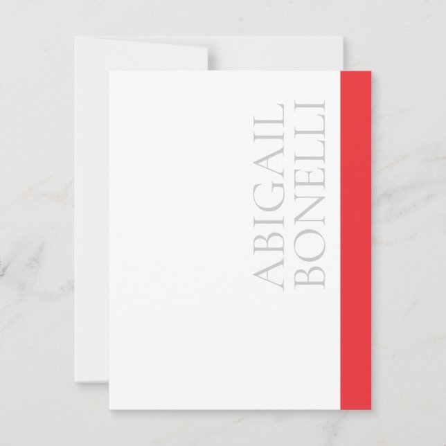 Professional minimalist bold modern grey red white card (Front)