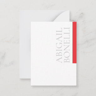 Professional minimalist bold modern grey red white card