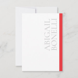 Professional minimalist bold modern grey red white RSVP card