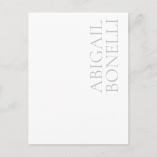 Professional minimalist bold modern grey white announcement postcard