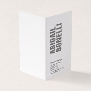 Professional minimalist bold modern grey white business card