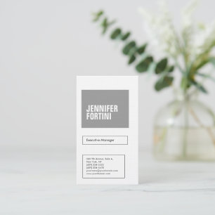 Professional minimalist bold modern grey white business card