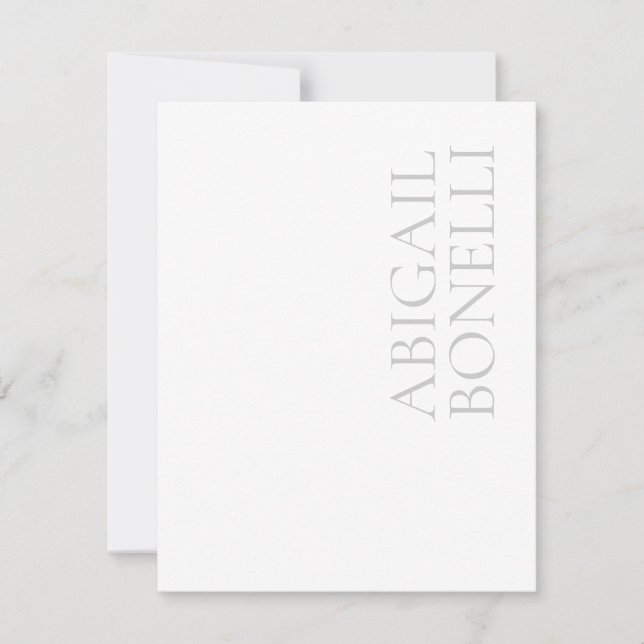 Professional minimalist bold modern grey white card (Front)