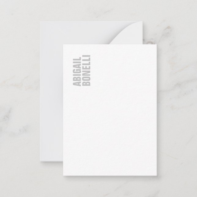 Professional minimalist bold modern grey white card (Front)
