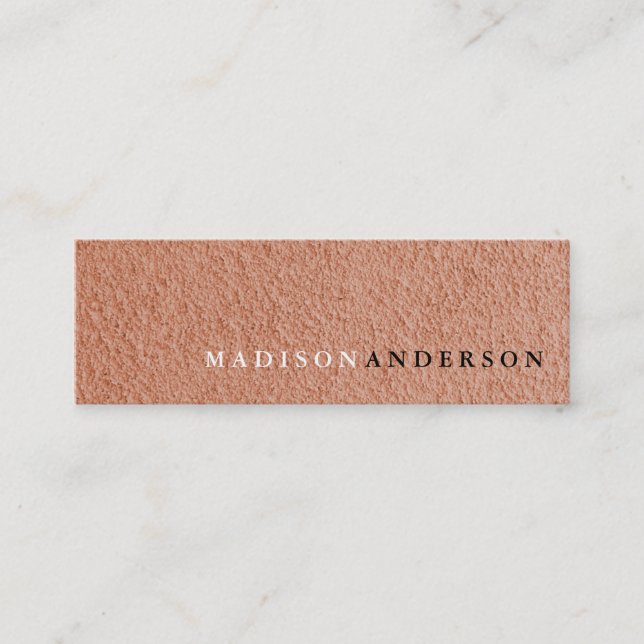 Professional Minimalist Brown Kraft Sand Paper Mini Business Card (Front)