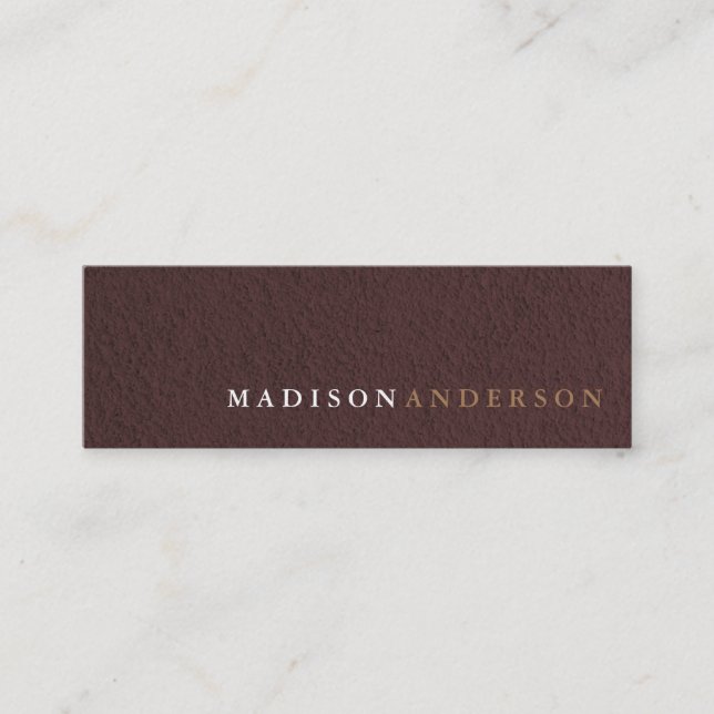 Professional Minimalist Brown Kraft Sand Paper Mini Business Card (Front)