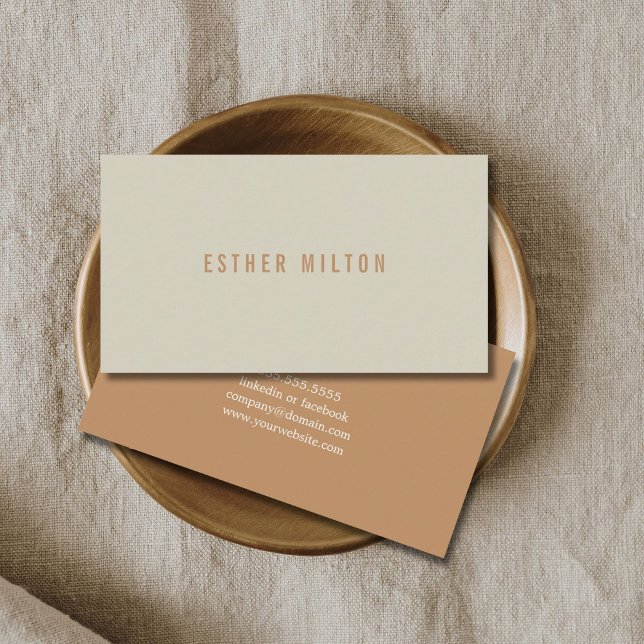 Professional Minimalist Brown Pastel Consultant Business Card (Creator Uploaded)