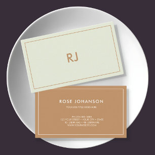 Professional Minimalist Brown Pastel Consultant  Business Card