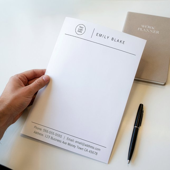 Professional Minimalist Business With Logo Custom Letterhead (Creator Uploaded)