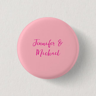 Professional minimalist calligraphy light pink 3 cm round badge