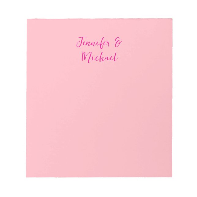 Professional minimalist calligraphy light pink notepad (Front)