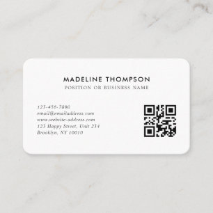 Professional Minimalist Company Logo QR Code Business Card