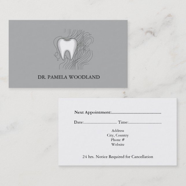 Professional Minimalist Dental Appointment Card (Front/Back)