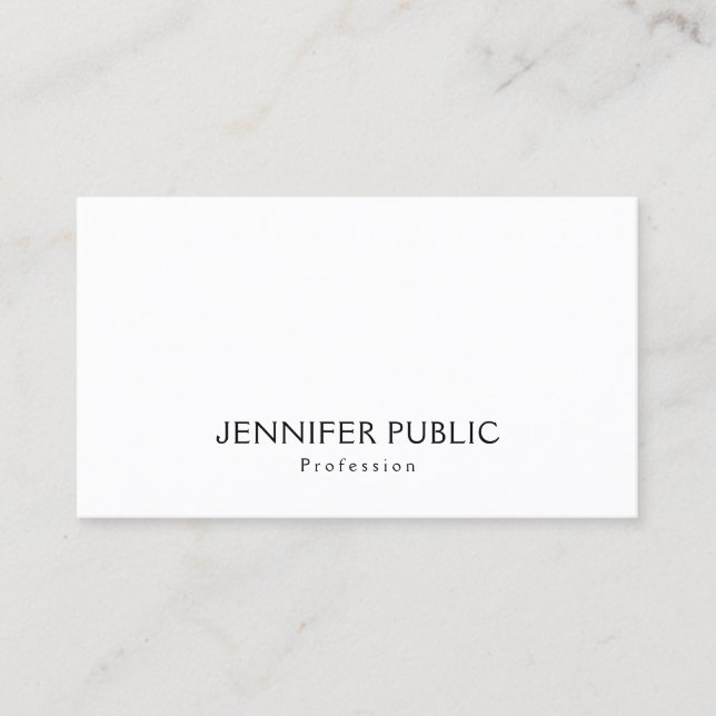 Professional Minimalist Design Sophisticated Plain Business Card (Front)