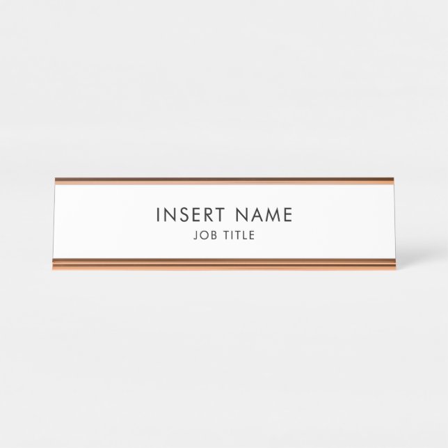 Professional Minimalist Desk Name Plate (Front)