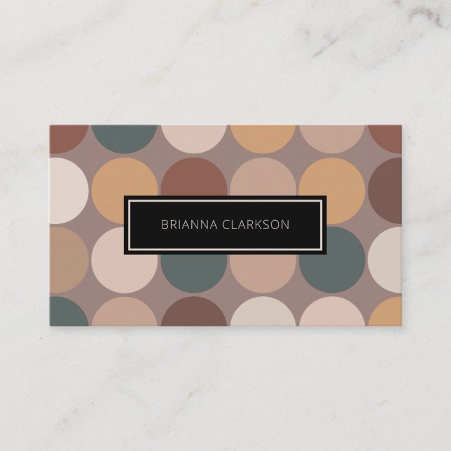 Professional Minimalist Earth Tones Circles  Business Card (Front)