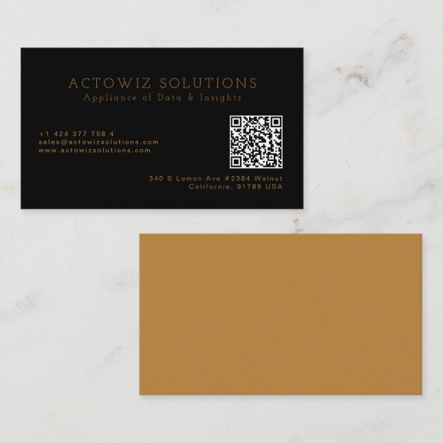 Professional Minimalist Editable Info Business Card (Front/Back)
