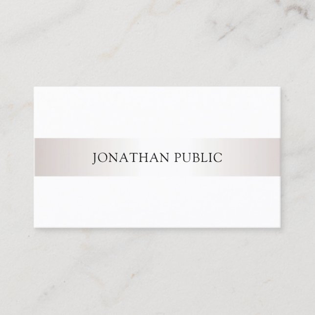 Professional Minimalist Elegant Design Chic Plain Business Card (Front)