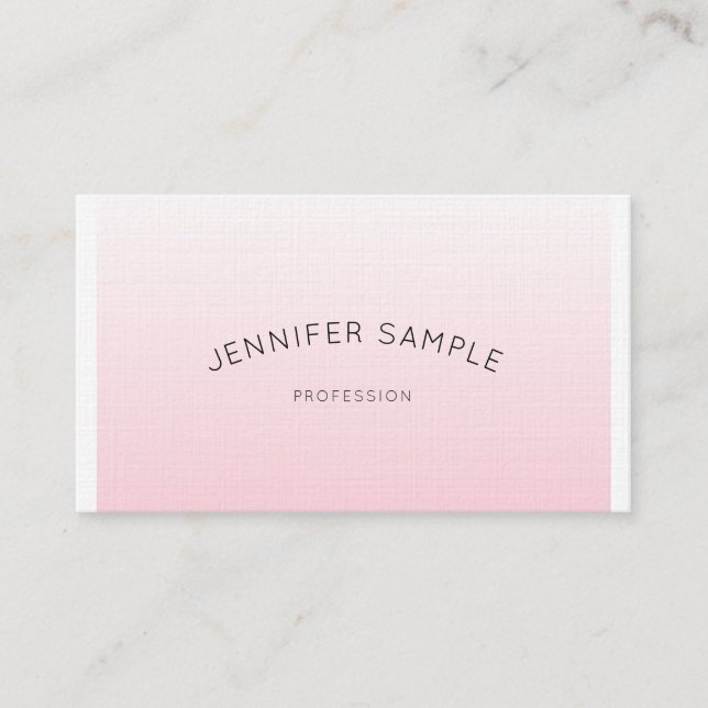 Professional Minimalist Elegant Design Pink Luxury Business Card (Front)