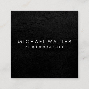 Professional Minimalist Faux Leather Square Business Card