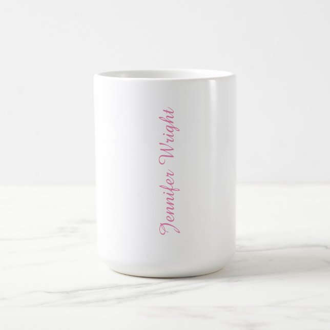 Professional minimalist feminine pink coffee mug (Center)