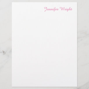 Professional minimalist feminine pink custom letterhead