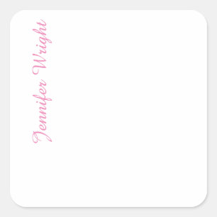 Professional minimalist feminine pink square sticker