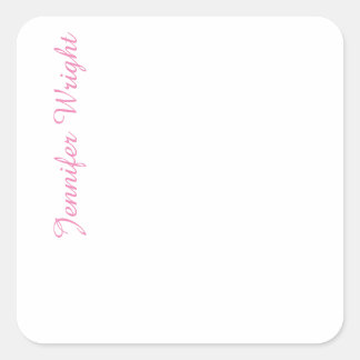 Professional minimalist feminine pink square sticker