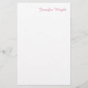 Professional minimalist feminine pink stationery