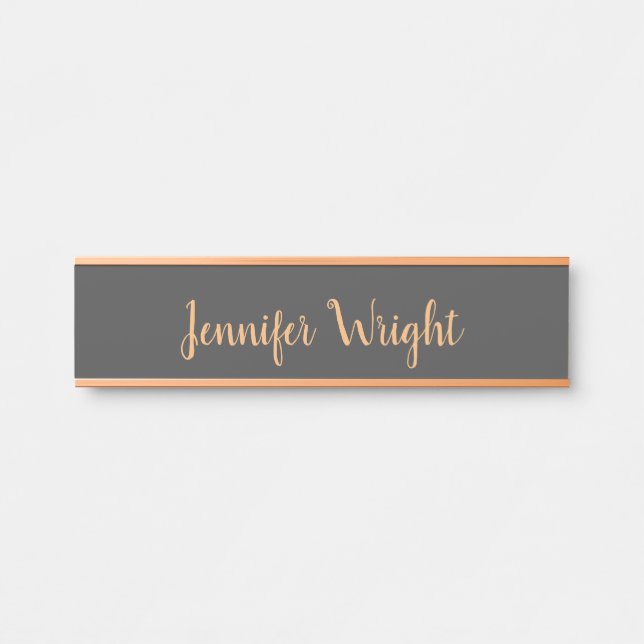 Professional minimalist feminine plain modern door sign (Front)