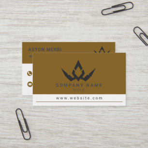Professional Minimalist Gold and White Digital Business Card