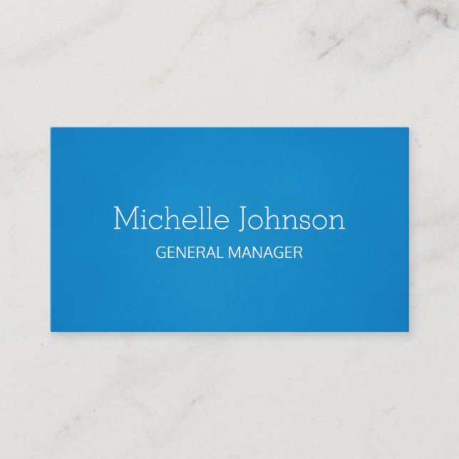 Professional Minimalist Grainy Blue Business Card (Front)