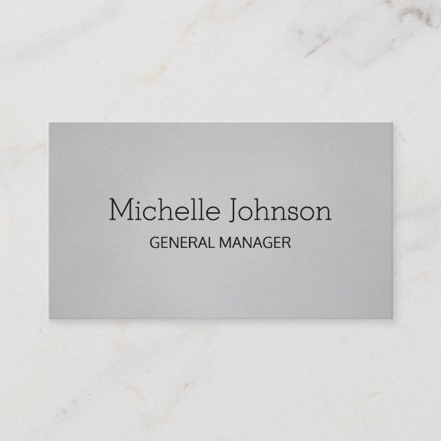 Professional Minimalist Grainy Grey Business Card (Front)