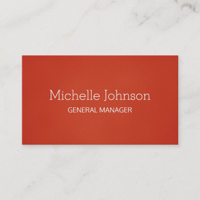 Professional Minimalist Grainy Red Business Card (Front)