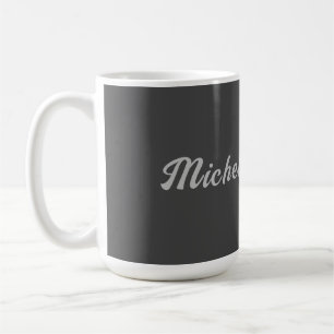 Professional Minimalist Grey Modern Calligraphy Coffee Mug