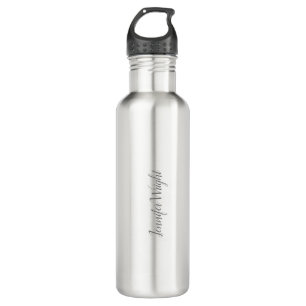 Professional minimalist handwriting grey white 710 ml water bottle