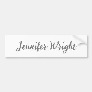 Professional minimalist handwriting grey white bumper sticker