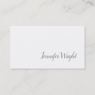 Professional minimalist handwriting grey white business card