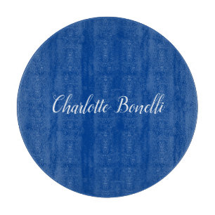 Professional Minimalist Handwriting Name Blue Cutting Board
