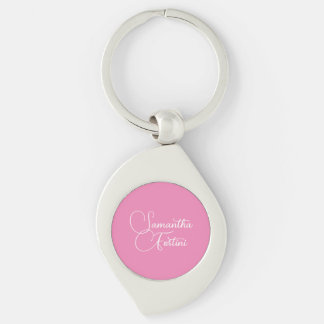 Professional minimalist handwriting name pink key ring