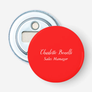 Professional Minimalist Handwriting Name Red Bottle Opener