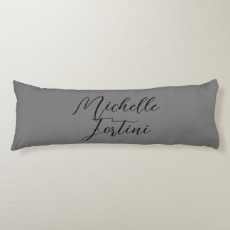 Professional minimalist handwriting name red grey body cushion