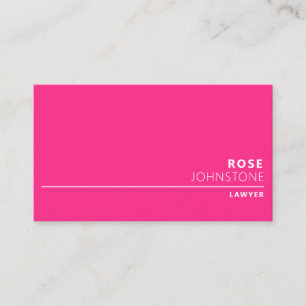Professional Minimalist Hot Pink Profession Business Card