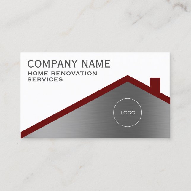 Professional minimalist house roof  business card (Front)