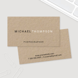Professional Minimalist Kraft Paper Business Card