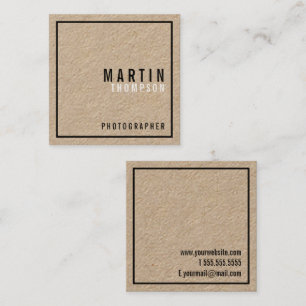 Professional Minimalist Kraft Paper Square Business Card