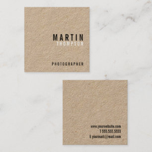 Professional Minimalist Kraft Paper Square Business Card