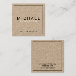 Professional Minimalist Kraft Paper Square Business Card